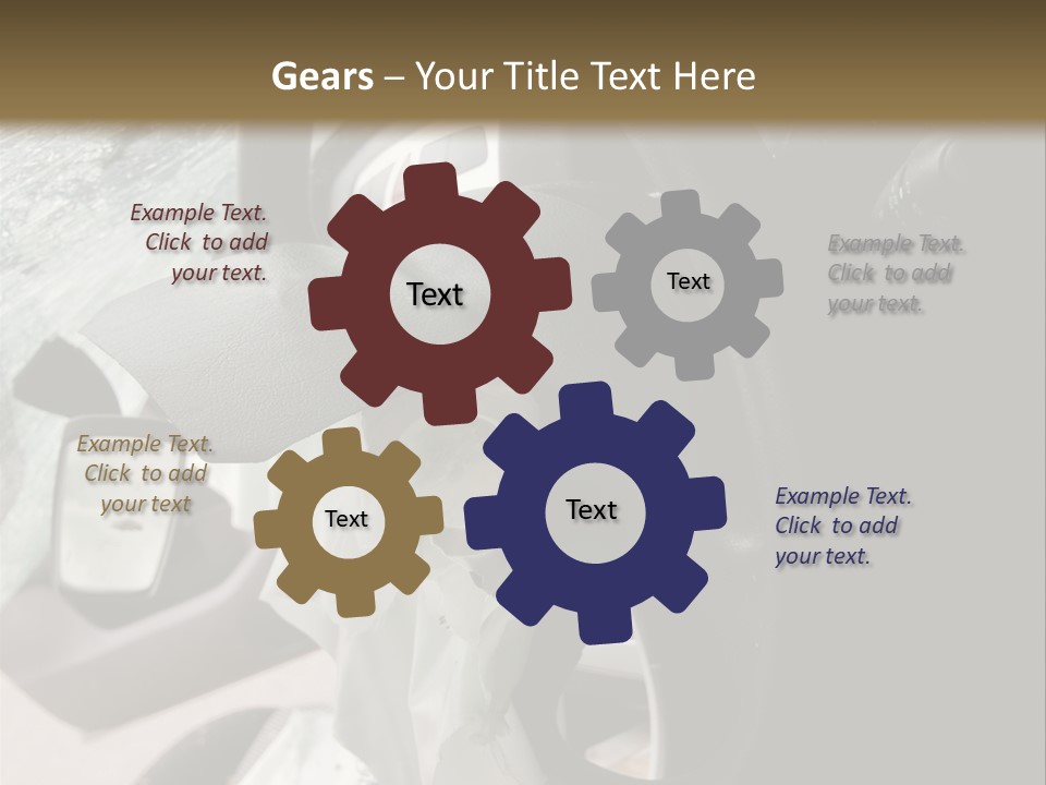 Look Inside A Wrecked Car With Airbag Deployed PowerPoint Template