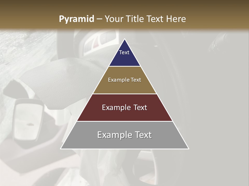 Look Inside A Wrecked Car With Airbag Deployed PowerPoint Template