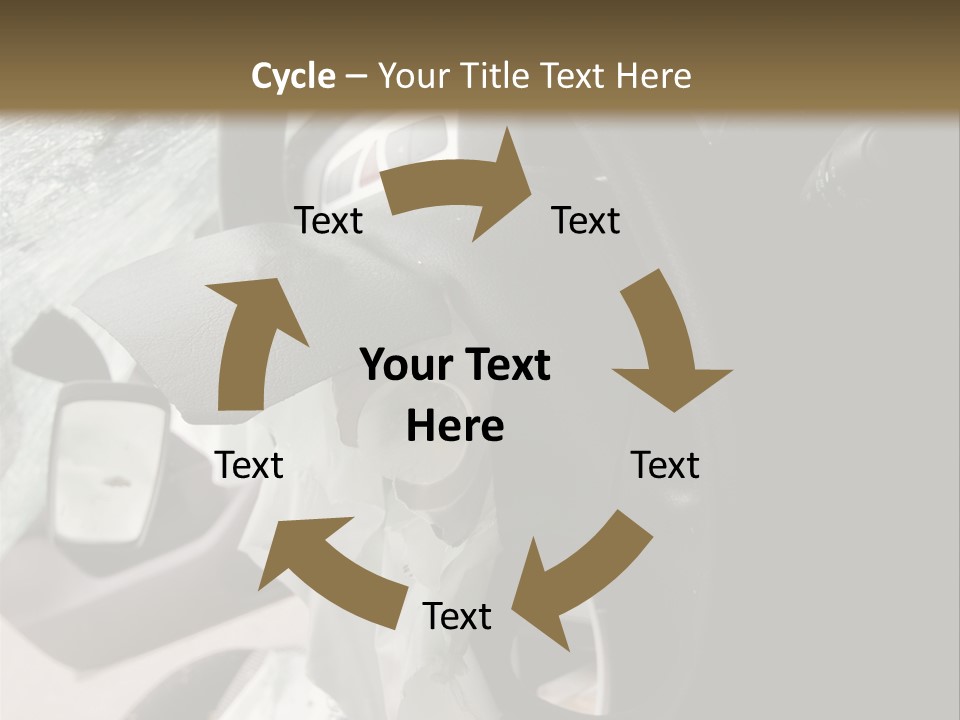 Look Inside A Wrecked Car With Airbag Deployed PowerPoint Template