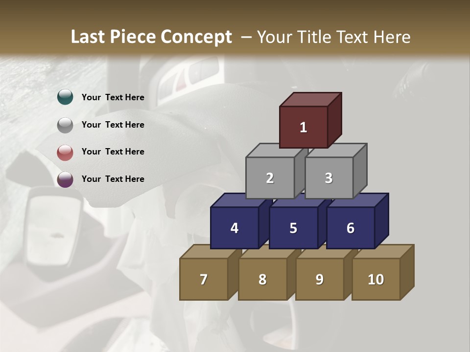 Look Inside A Wrecked Car With Airbag Deployed PowerPoint Template