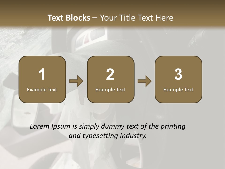 Look Inside A Wrecked Car With Airbag Deployed PowerPoint Template