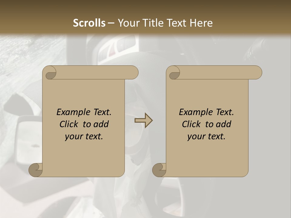 Look Inside A Wrecked Car With Airbag Deployed PowerPoint Template
