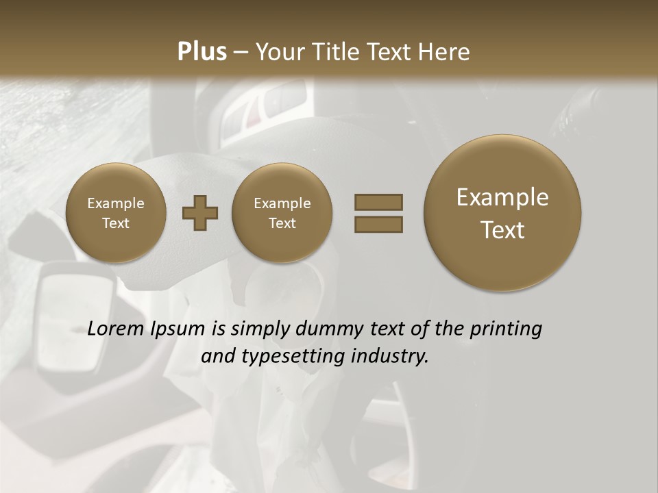 Look Inside A Wrecked Car With Airbag Deployed PowerPoint Template