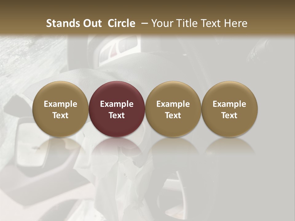 Look Inside A Wrecked Car With Airbag Deployed PowerPoint Template
