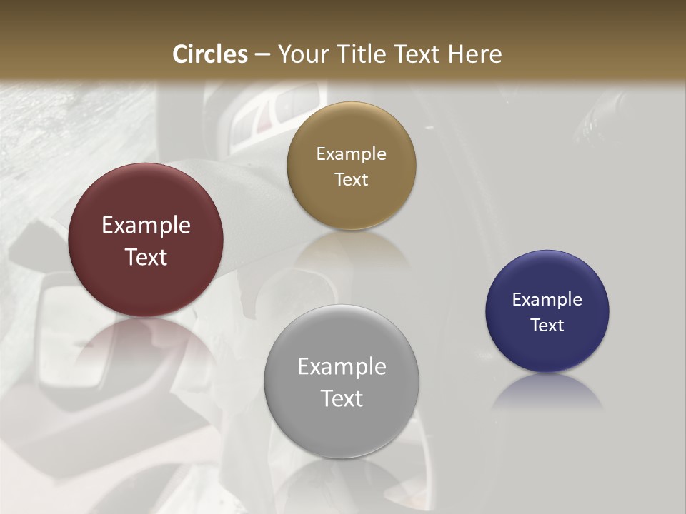 Look Inside A Wrecked Car With Airbag Deployed PowerPoint Template