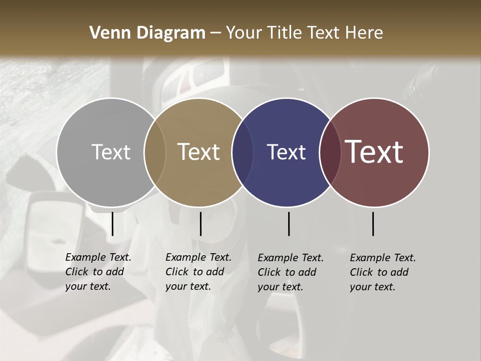 Look Inside A Wrecked Car With Airbag Deployed PowerPoint Template