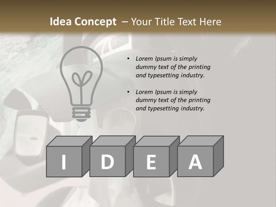 Look Inside A Wrecked Car With Airbag Deployed PowerPoint Template