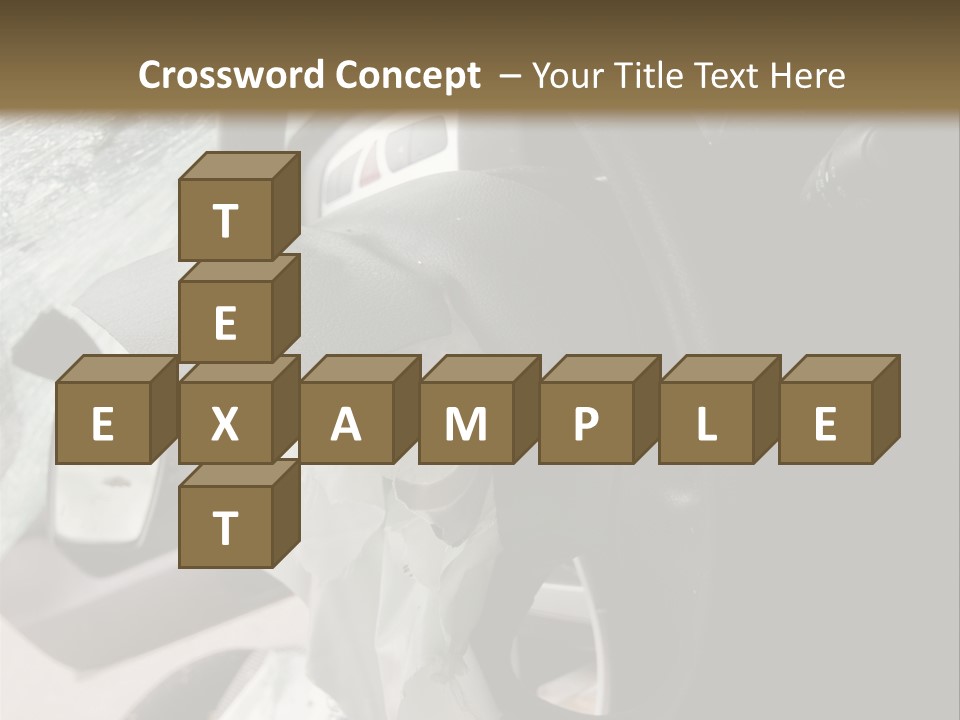 Look Inside A Wrecked Car With Airbag Deployed PowerPoint Template