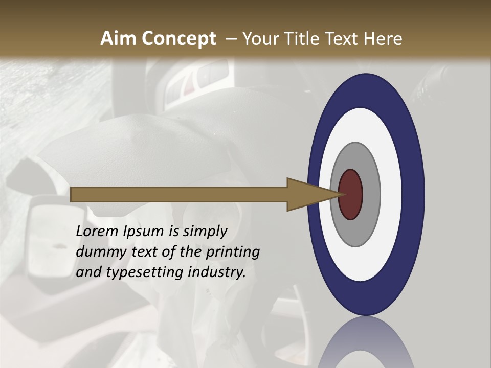 Look Inside A Wrecked Car With Airbag Deployed PowerPoint Template