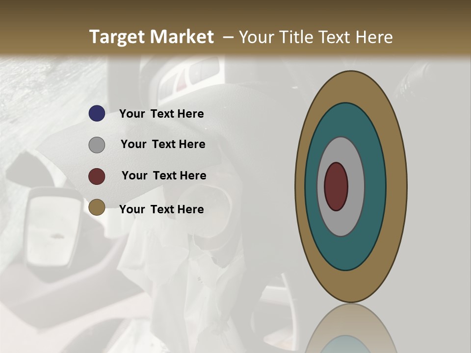 Look Inside A Wrecked Car With Airbag Deployed PowerPoint Template