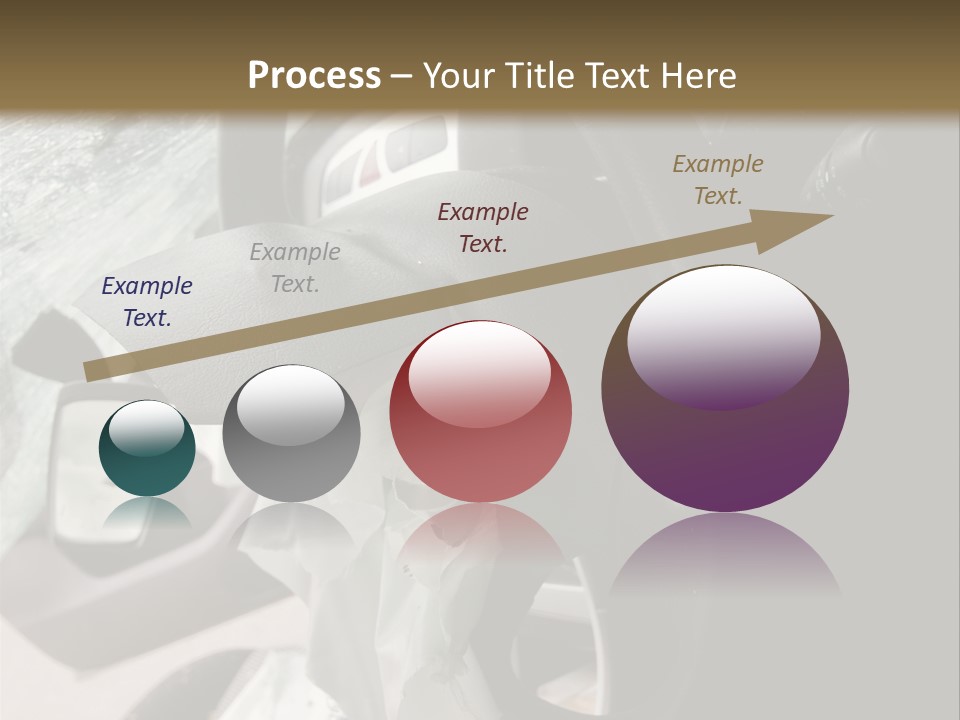 Look Inside A Wrecked Car With Airbag Deployed PowerPoint Template