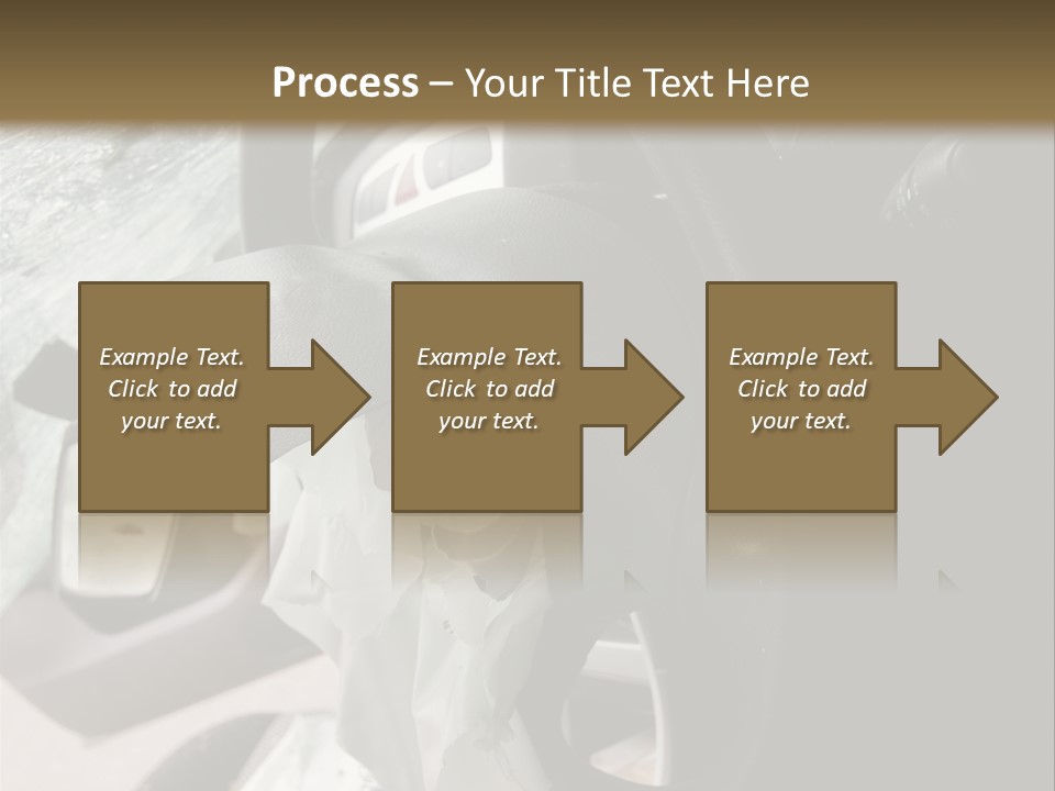 Look Inside A Wrecked Car With Airbag Deployed PowerPoint Template