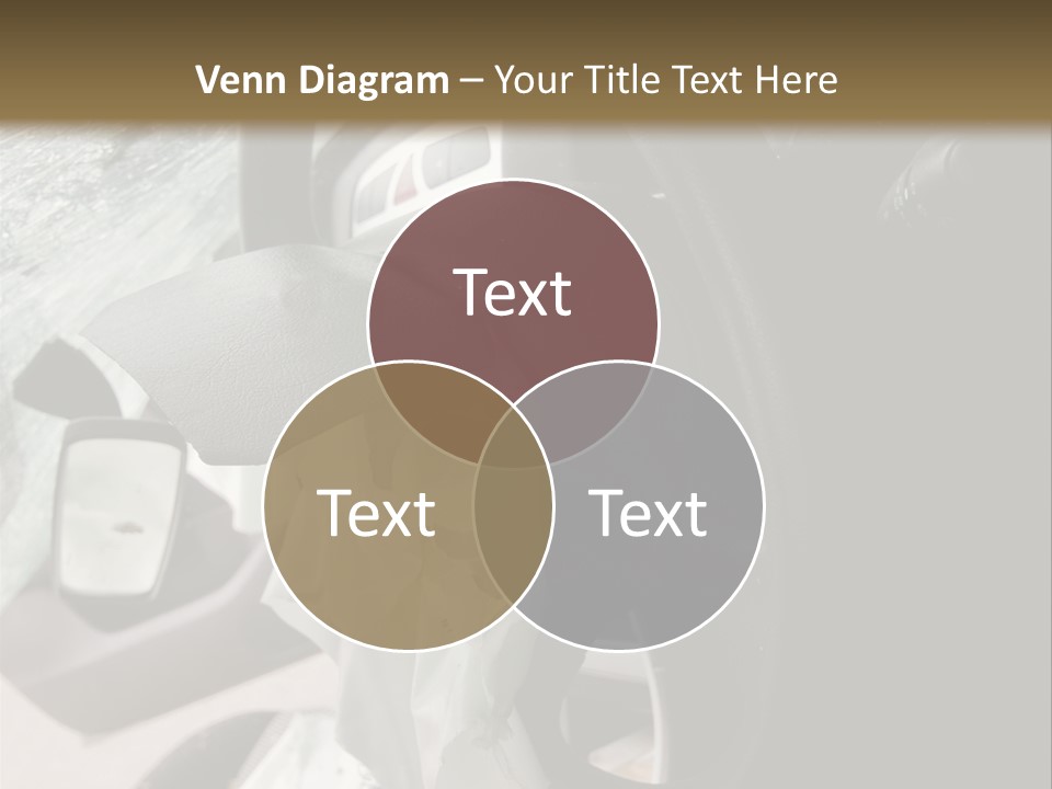 Look Inside A Wrecked Car With Airbag Deployed PowerPoint Template