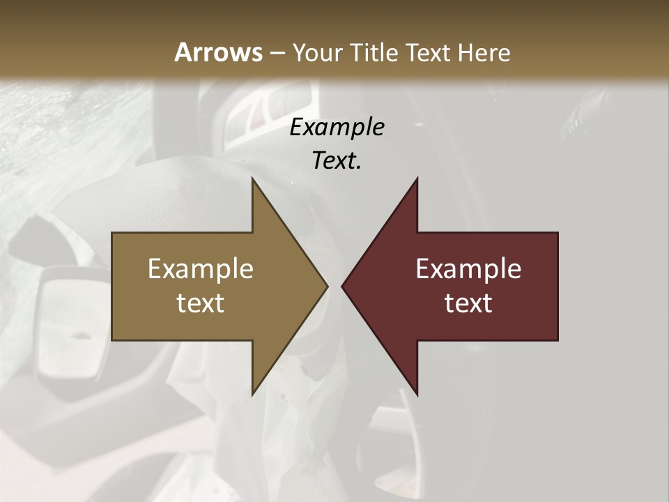 Look Inside A Wrecked Car With Airbag Deployed PowerPoint Template