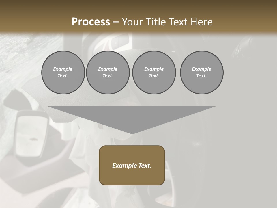 Look Inside A Wrecked Car With Airbag Deployed PowerPoint Template