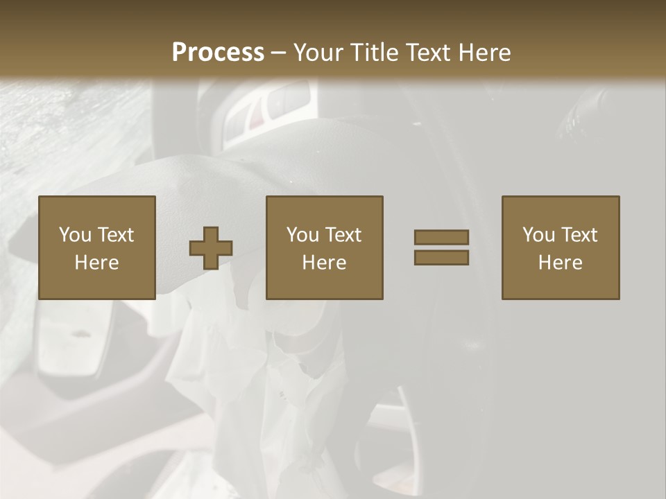 Look Inside A Wrecked Car With Airbag Deployed PowerPoint Template