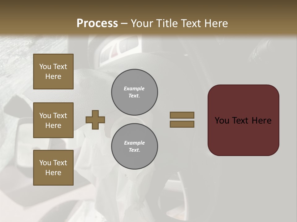 Look Inside A Wrecked Car With Airbag Deployed PowerPoint Template