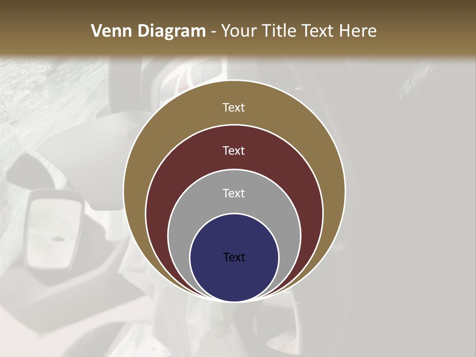 Look Inside A Wrecked Car With Airbag Deployed PowerPoint Template