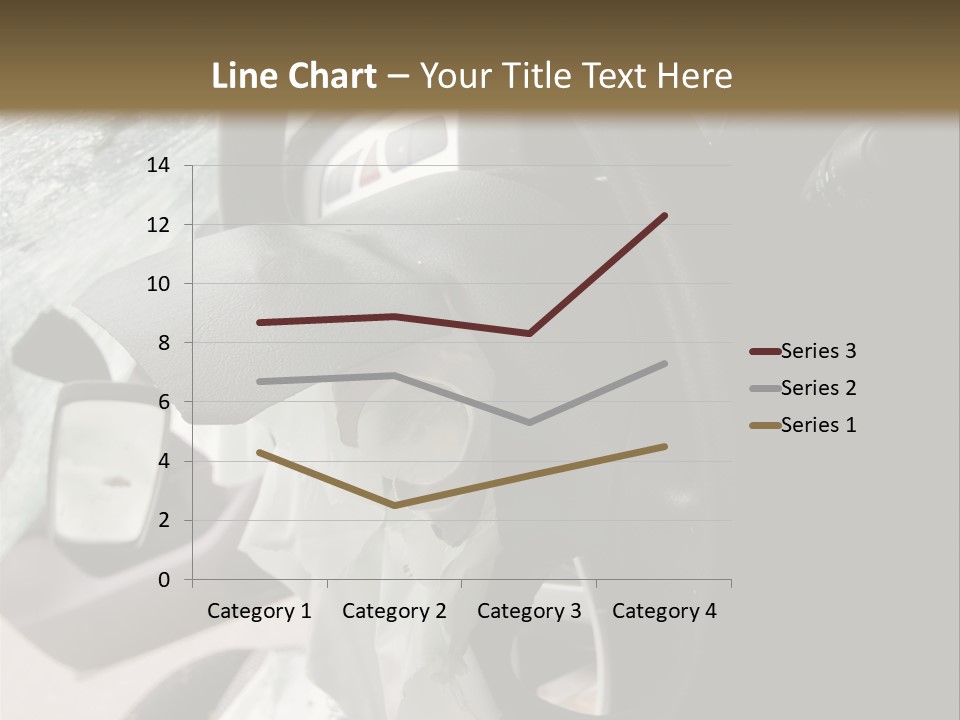 Look Inside A Wrecked Car With Airbag Deployed PowerPoint Template