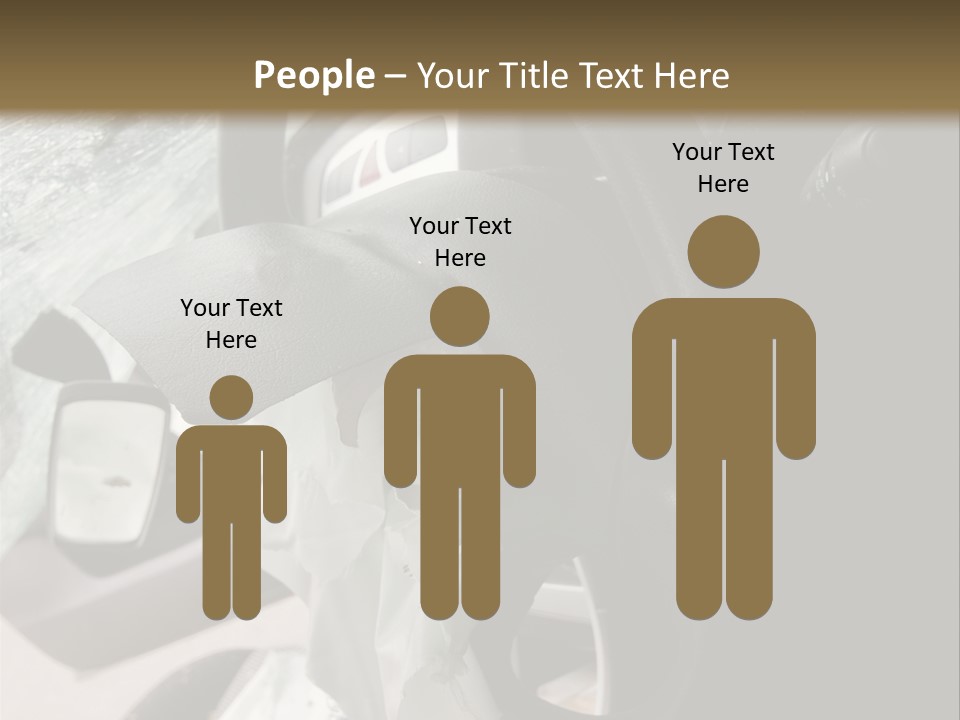 Look Inside A Wrecked Car With Airbag Deployed PowerPoint Template