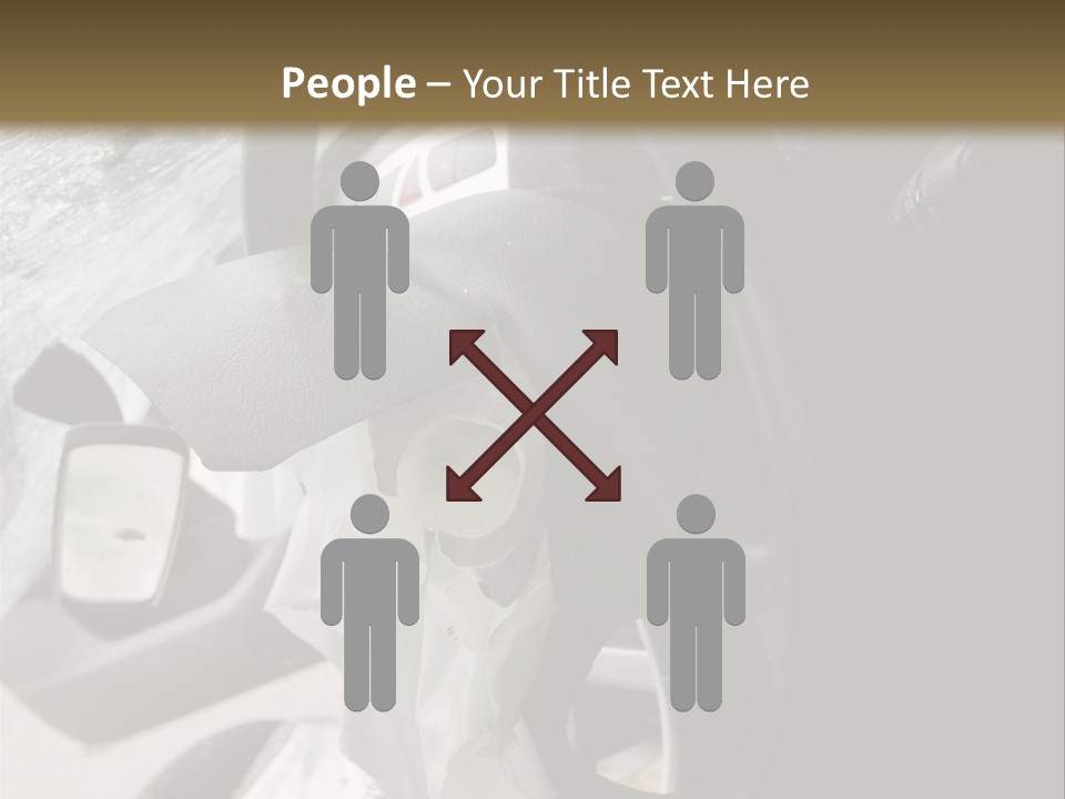 Look Inside A Wrecked Car With Airbag Deployed PowerPoint Template