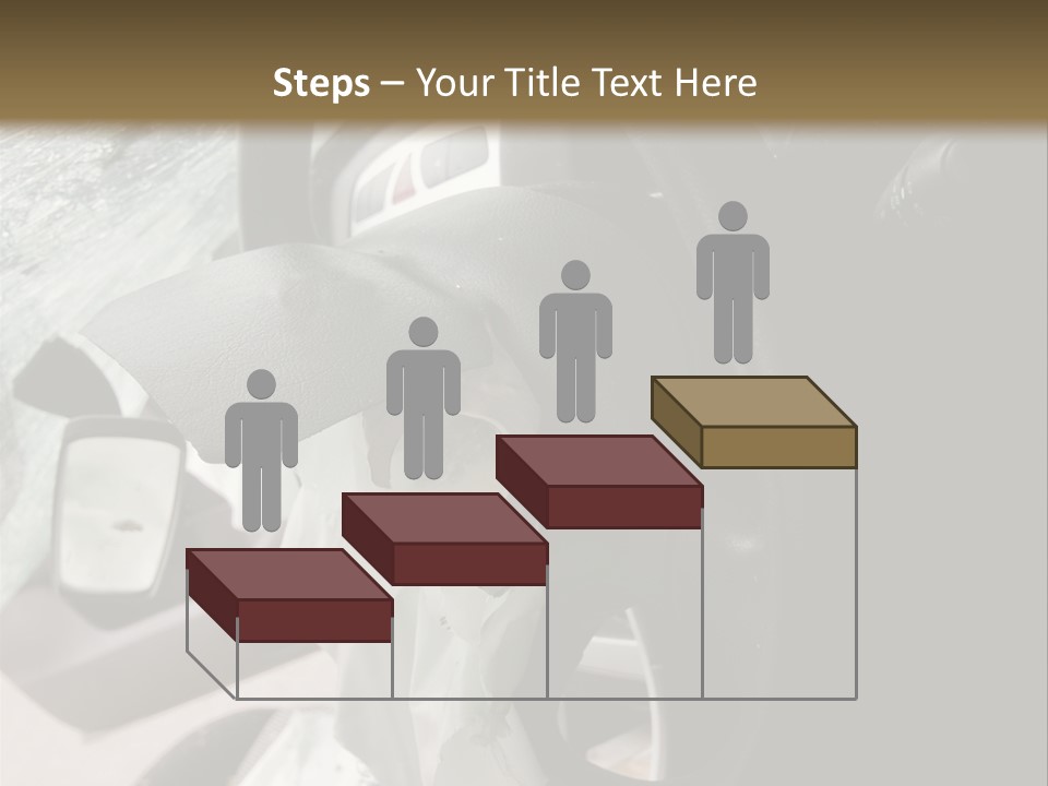 Look Inside A Wrecked Car With Airbag Deployed PowerPoint Template