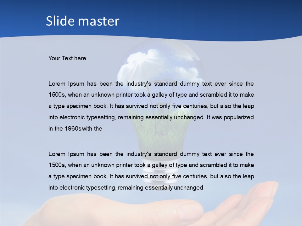 Hand Holding Lighbulb Concept Of Clean Renewable Energy Of The Future PowerPoint Template