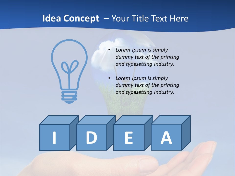 Hand Holding Lighbulb Concept Of Clean Renewable Energy Of The Future PowerPoint Template