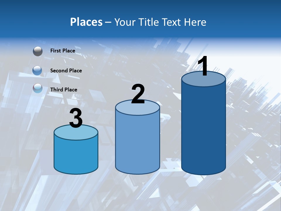 Abstract Background With Blue Plastic Blocks, High Quality 3D Render, Isolated On White PowerPoint Template