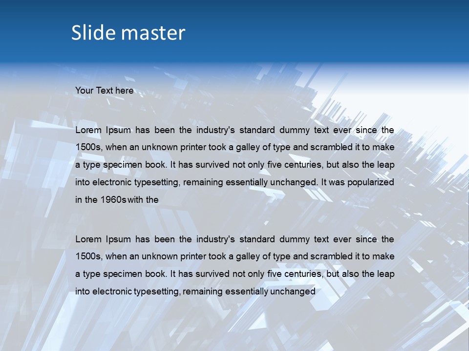 Abstract Background With Blue Plastic Blocks, High Quality 3D Render, Isolated On White PowerPoint Template