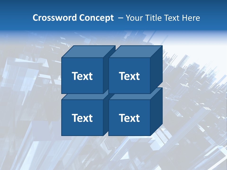 Abstract Background With Blue Plastic Blocks, High Quality 3D Render, Isolated On White PowerPoint Template