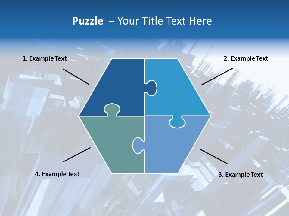 Abstract Background With Blue Plastic Blocks, High Quality 3D Render, Isolated On White PowerPoint Template