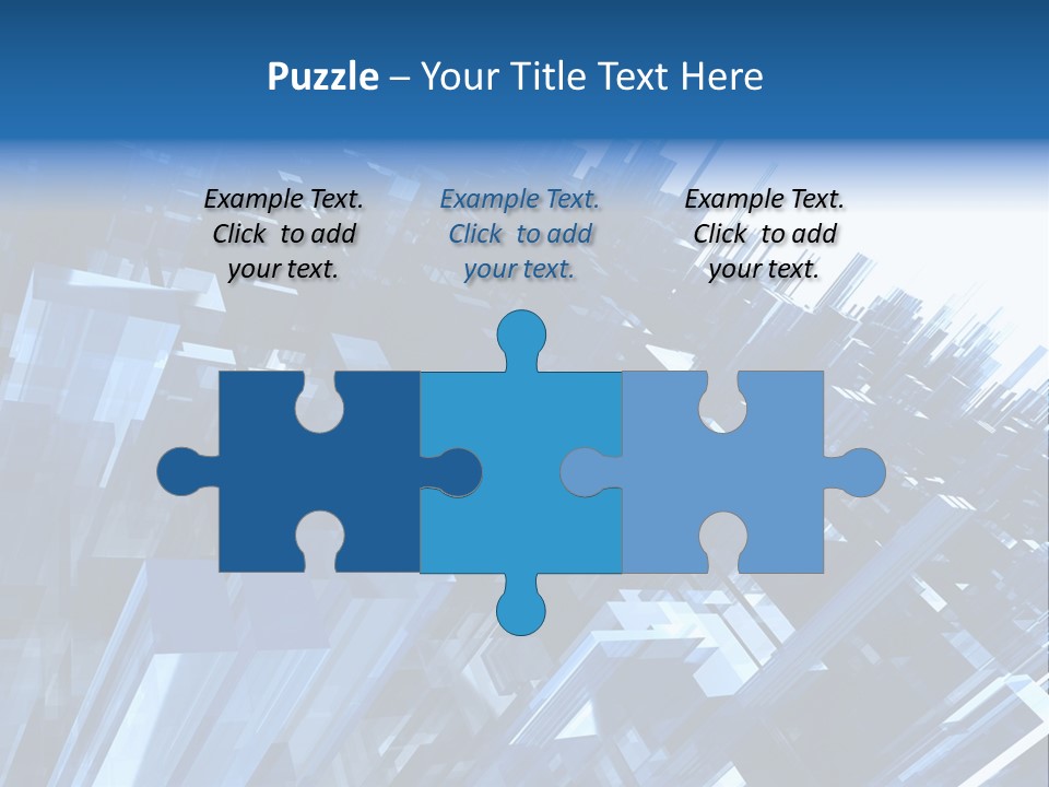 Abstract Background With Blue Plastic Blocks, High Quality 3D Render, Isolated On White PowerPoint Template