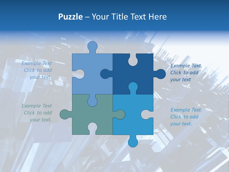 Abstract Background With Blue Plastic Blocks, High Quality 3D Render, Isolated On White PowerPoint Template