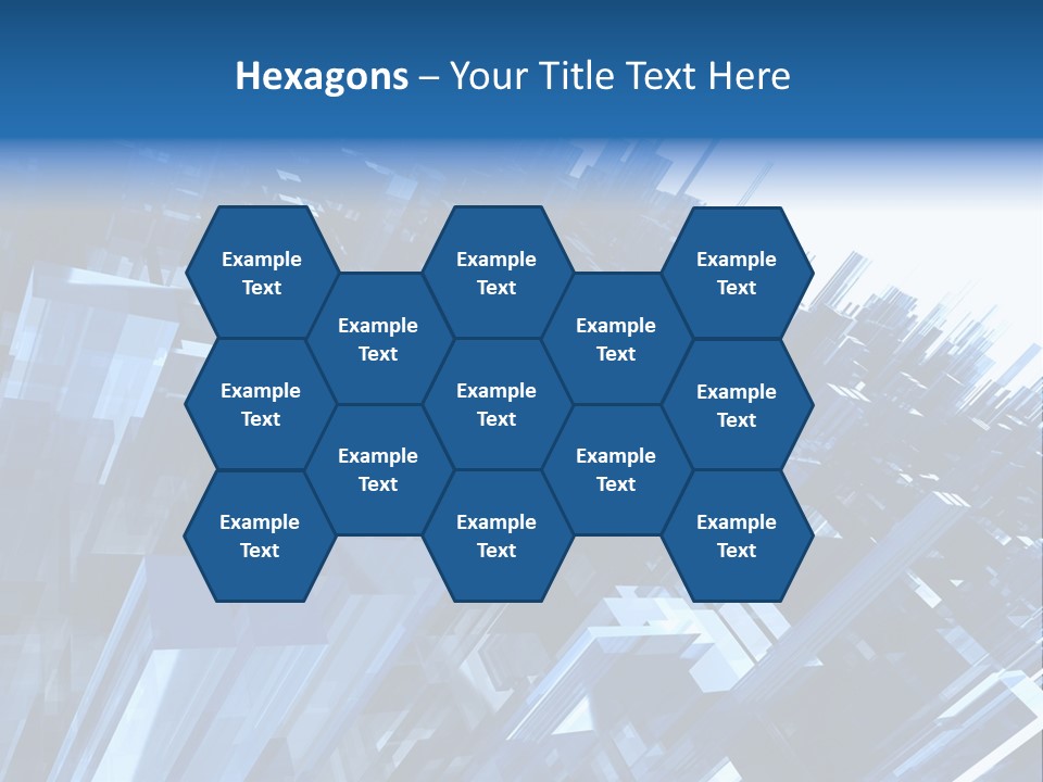 Abstract Background With Blue Plastic Blocks, High Quality 3D Render, Isolated On White PowerPoint Template