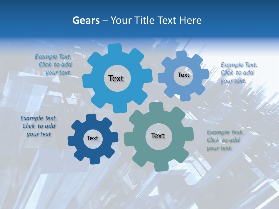 Abstract Background With Blue Plastic Blocks, High Quality 3D Render, Isolated On White PowerPoint Template