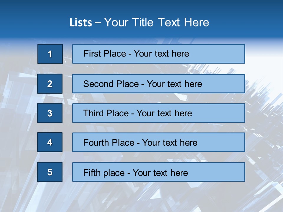 Abstract Background With Blue Plastic Blocks, High Quality 3D Render, Isolated On White PowerPoint Template
