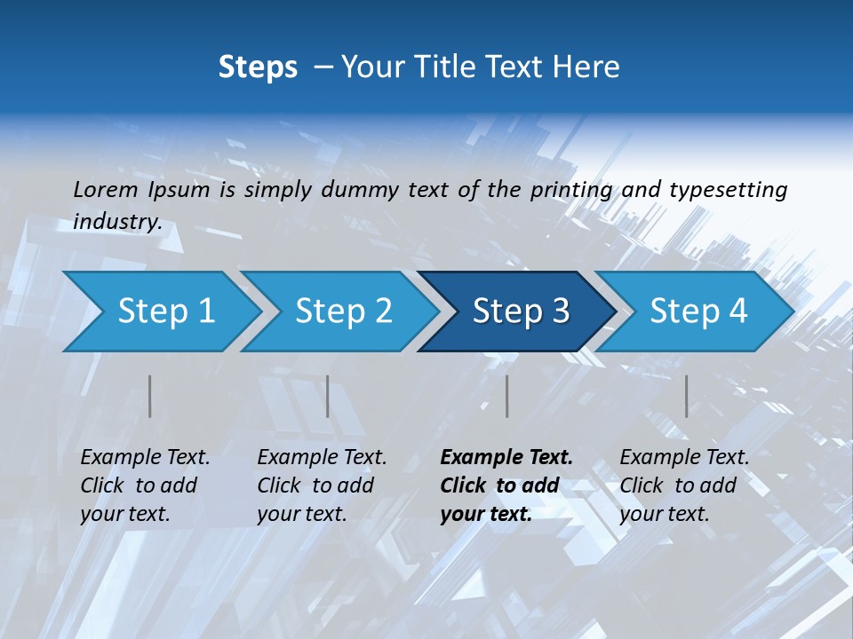 Abstract Background With Blue Plastic Blocks, High Quality 3D Render, Isolated On White PowerPoint Template