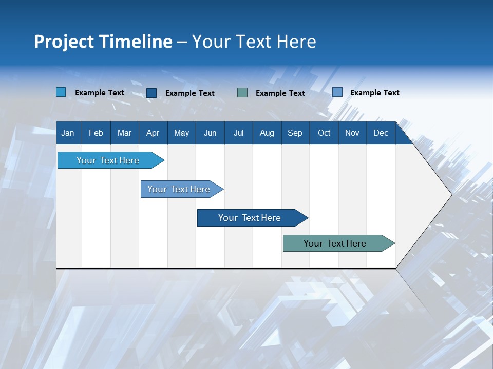 Abstract Background With Blue Plastic Blocks, High Quality 3D Render, Isolated On White PowerPoint Template