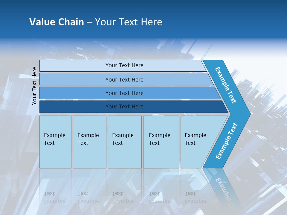 Abstract Background With Blue Plastic Blocks, High Quality 3D Render, Isolated On White PowerPoint Template