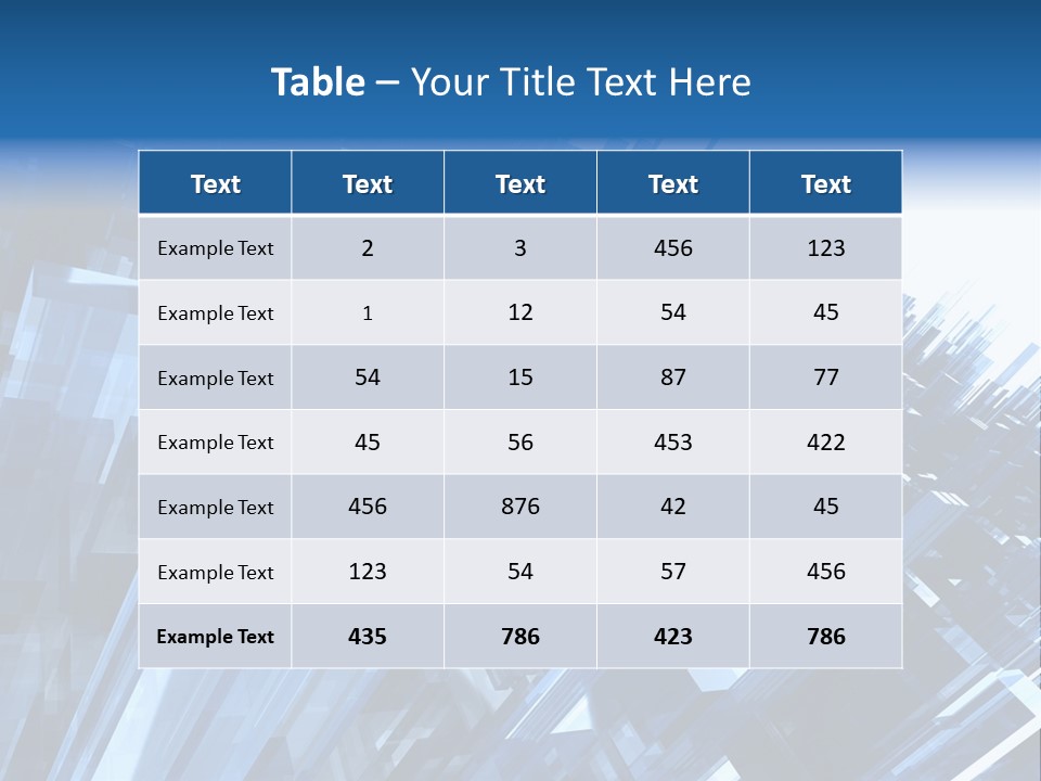 Abstract Background With Blue Plastic Blocks, High Quality 3D Render, Isolated On White PowerPoint Template