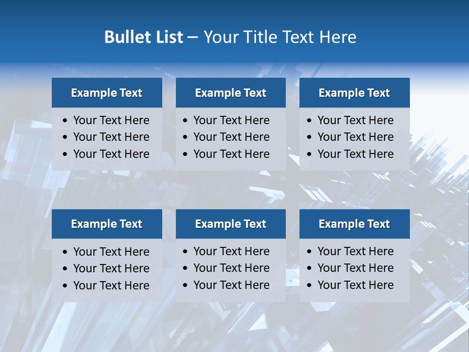 Abstract Background With Blue Plastic Blocks, High Quality 3D Render, Isolated On White PowerPoint Template