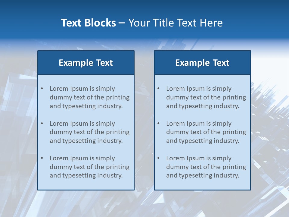Abstract Background With Blue Plastic Blocks, High Quality 3D Render, Isolated On White PowerPoint Template