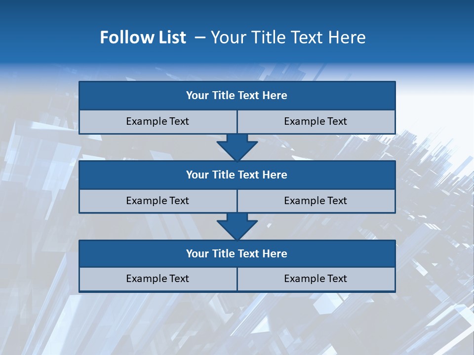 Abstract Background With Blue Plastic Blocks, High Quality 3D Render, Isolated On White PowerPoint Template