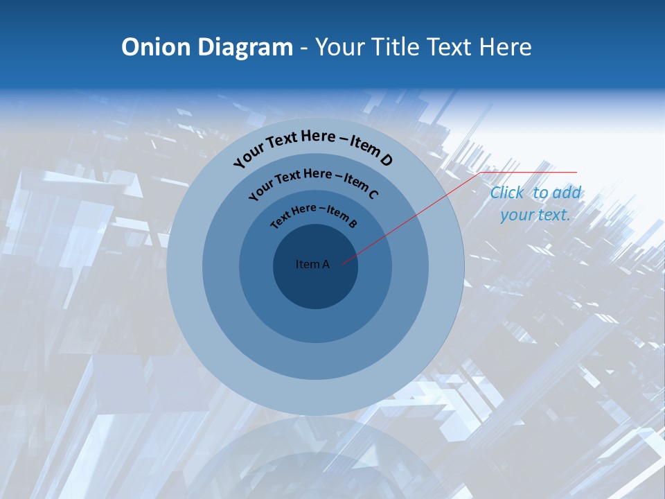 Abstract Background With Blue Plastic Blocks, High Quality 3D Render, Isolated On White PowerPoint Template