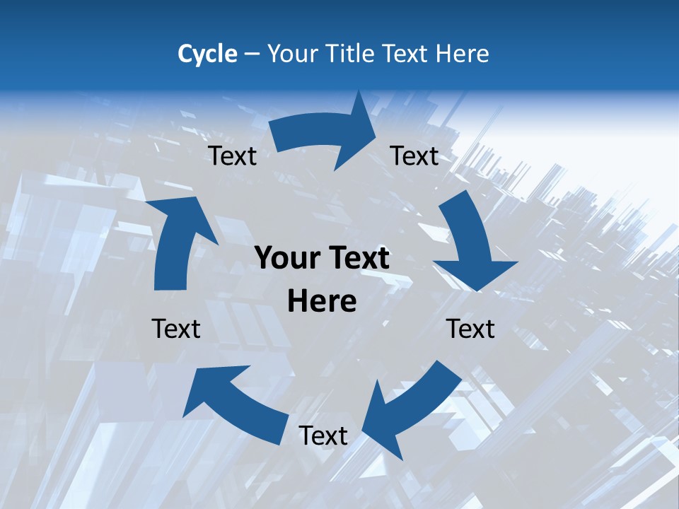 Abstract Background With Blue Plastic Blocks, High Quality 3D Render, Isolated On White PowerPoint Template