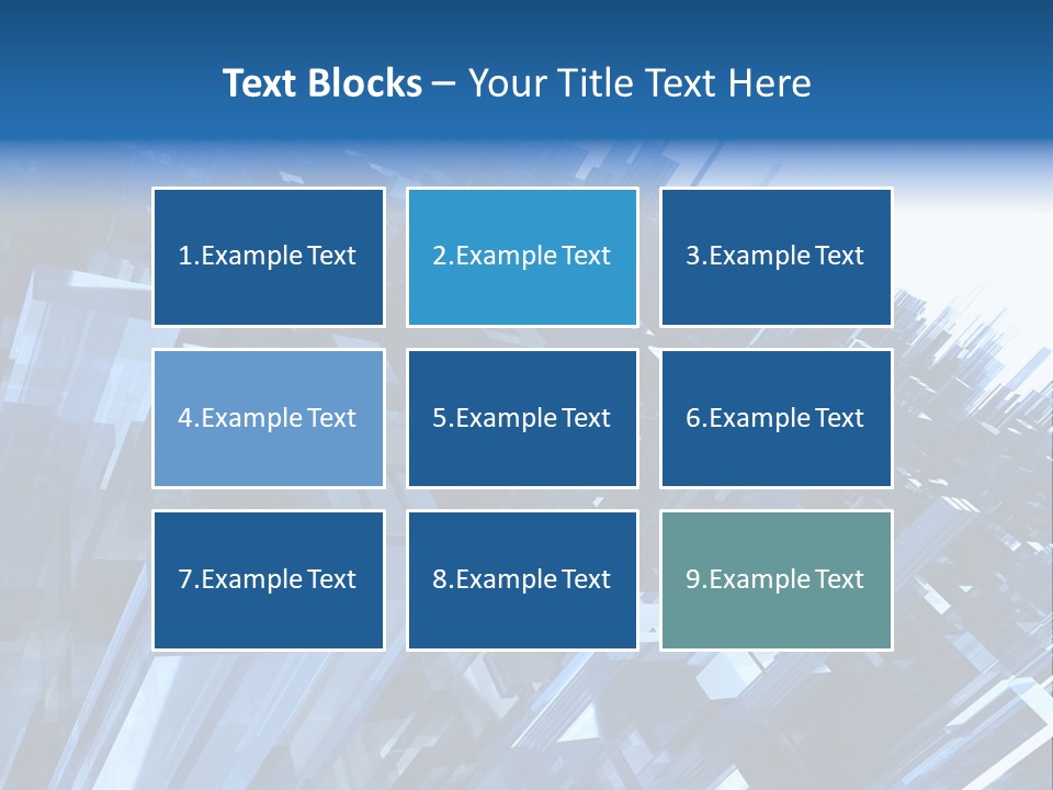 Abstract Background With Blue Plastic Blocks, High Quality 3D Render, Isolated On White PowerPoint Template