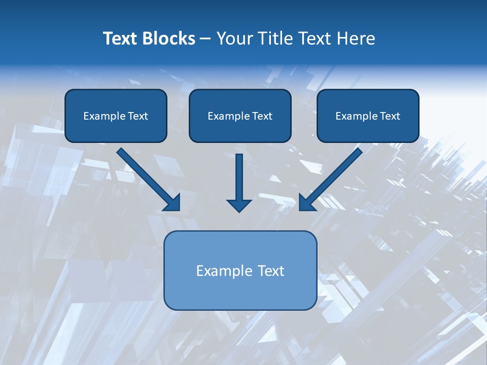 Abstract Background With Blue Plastic Blocks, High Quality 3D Render, Isolated On White PowerPoint Template