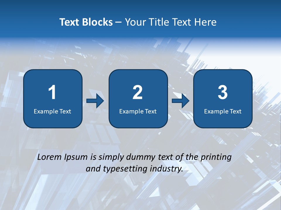 Abstract Background With Blue Plastic Blocks, High Quality 3D Render, Isolated On White PowerPoint Template