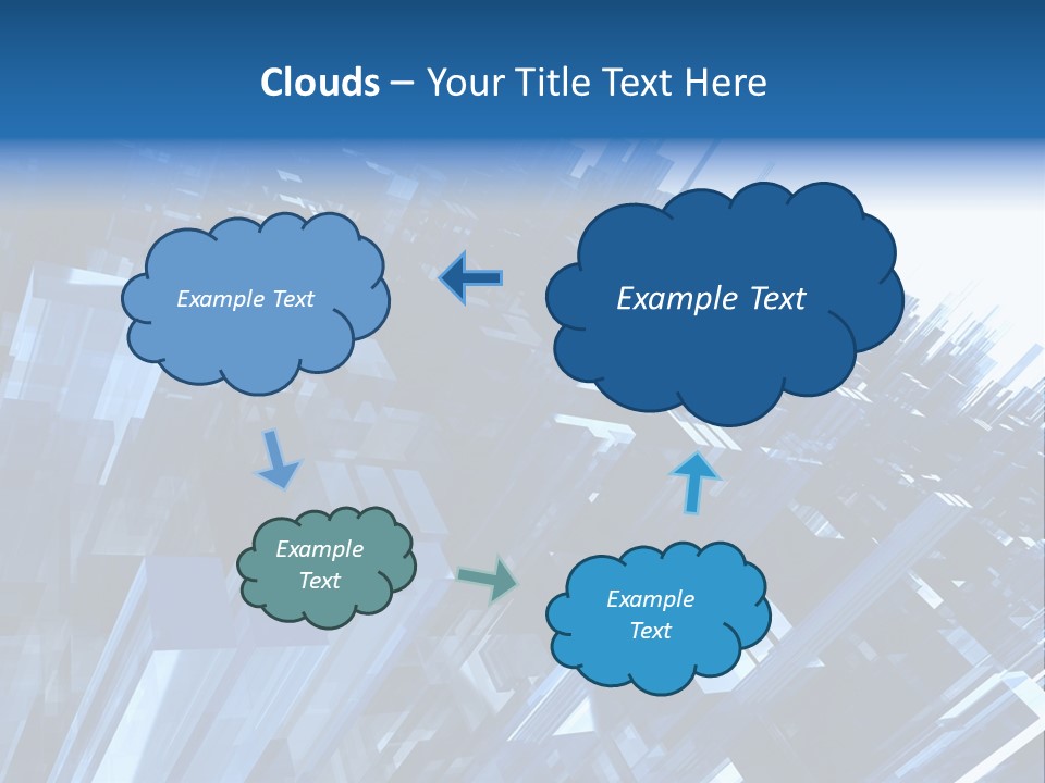 Abstract Background With Blue Plastic Blocks, High Quality 3D Render, Isolated On White PowerPoint Template